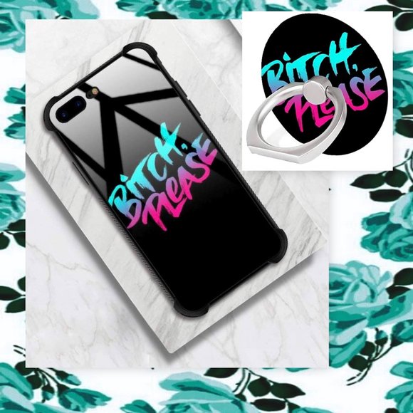IPhone 7 Plus & 8 Plus "B;tch Please" Case and Matching Finger Ring Stand - Picture 7 of 13